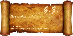 Gangetz Zóra névjegykártya